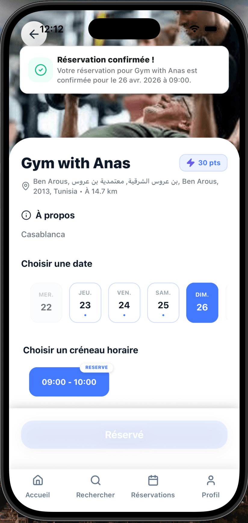 Book your session in one tap 2