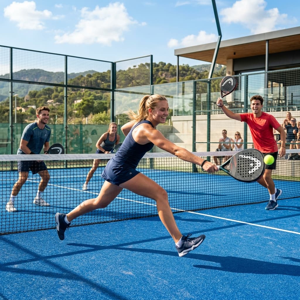 People playing Padel in a modern facility